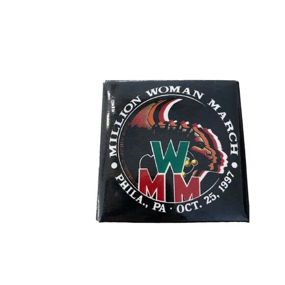 Million Woman March Philadelphia 2" Square Pinback Button 1997 MWM - Picture 1 of 12